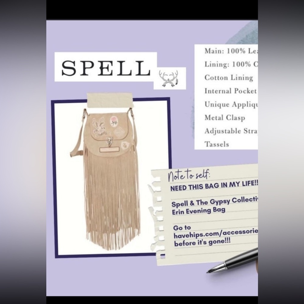 SPELL & THE GYPSY ERIN FRINGE BAG NWT